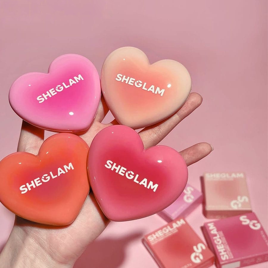 رژگونه قلبی طرح شیگلم Sheglam heart blush پیگمنت بالا