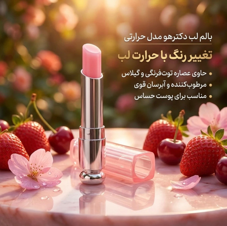 بالم لب حرارتی drohoo طرح دیور - نرم کننده لب و صورتی کننده